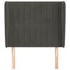 vidaXL T&ecirc;te de lit avec oreilles Gris fonc&eacute; 93x23x118/128 cm Velours