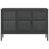 vidaXL Buffet noir 105x35x70 cm verre et acier
