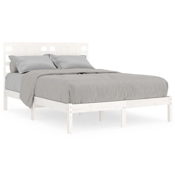 vidaXL Cadre de lit sans matelas blanc 120x190 cm bois massif