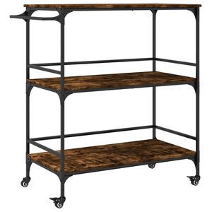 vidaXL Chariot de cuisine ch&ecirc;ne fum&eacute; 100,5x50x105 cm bois d'ing&eacute;nierie