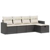 vidaXL Salon de jardin 5 pcs avec coussins noir r&eacute;sine tress&eacute;e
