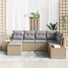 vidaXL Ensemble de canap&eacute; de jardin avec coussin 6 pcs Beige polyrotin