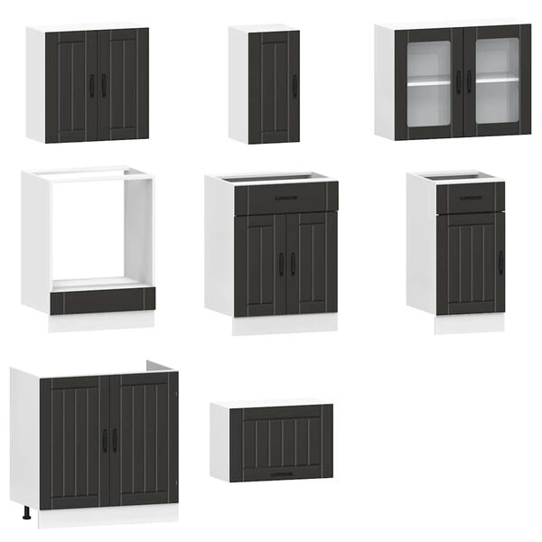vidaXL Ensemble d'armoires de cuisine 8 pcs Kalmar bois d'ing&eacute;nierie