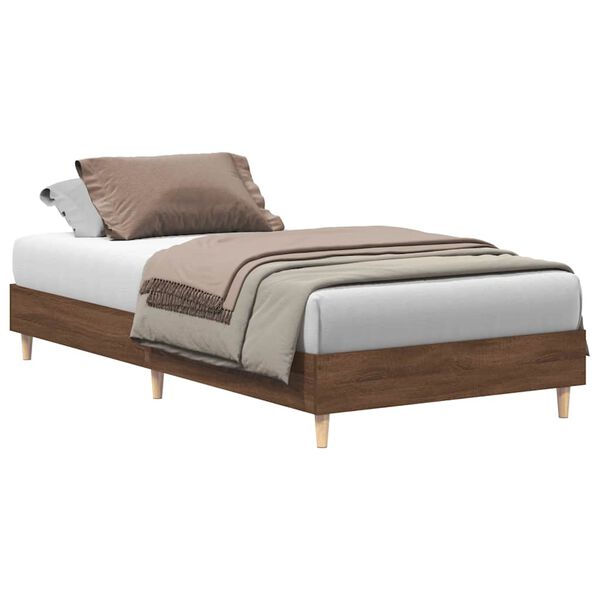 vidaXL Cadre de lit sans matelas ch&ecirc;ne marron 90x200cm bois ing&eacute;nierie