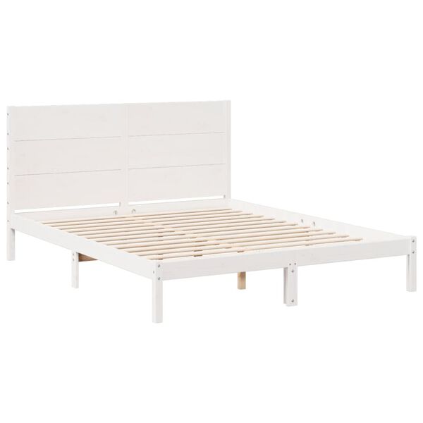 vidaXL Cadre de lit extra long sans matelas 160x220 cm bois massif