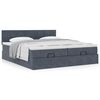 VidaXL Cadre de lit ottoman avec matelas gris foncé 160x200cm velours
