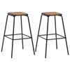 vidaXL Tabourets de bar lot de 2 noir pin&egrave;de solide et acier