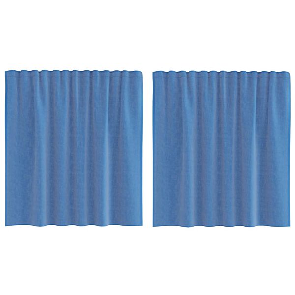 vidaXL Rideaux en voile avec passe-tringles 2 pcs bleu royal