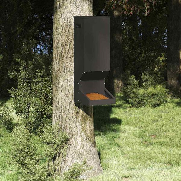 vidaXL Nourrisseur pour cerfs Noir 28 x 30 x 80 cm