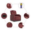 vidaXL Fauteuil de massage inclinable Rouge bordeaux Similicuir
