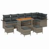 vidaXL Ensemble de canap&eacute; de jardin 10 pc Gris polyrotin
