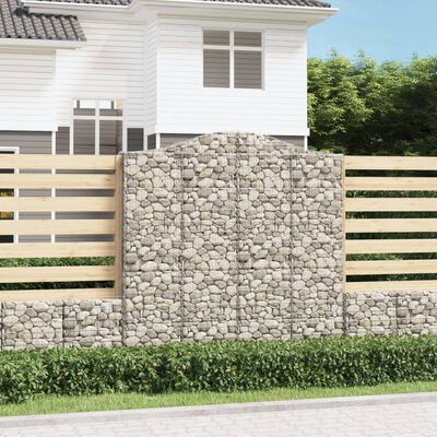 vidaXL Paniers à gabions arqués 7 pcs 200x30x200/220 cm fer galvanisé