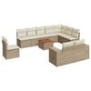 vidaXL Salon de jardin 11 pcs avec coussins beige r&eacute;sine tress&eacute;e