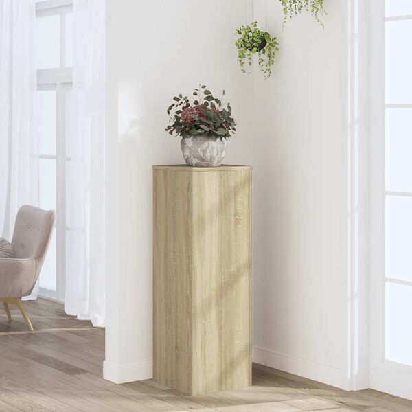 vidaXL Support pour plantes ch&ecirc;ne sonoma 33x33x100cm bois d'ing&eacute;nierie