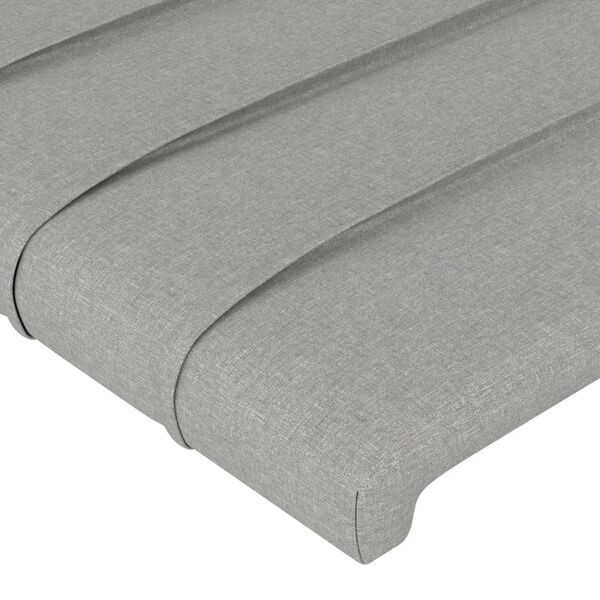 vidaXL T&ecirc;te de lit Gris clair 80x5x118/128 cm Tissu