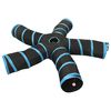 vidaXL Tunnel pour chats &agrave; 5 voies Noir et bleu 25 cm Polyester