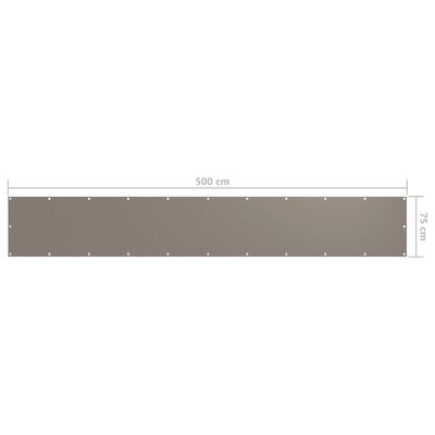 vidaXL Écran de balcon Taupe 75x500 cm Tissu Oxford