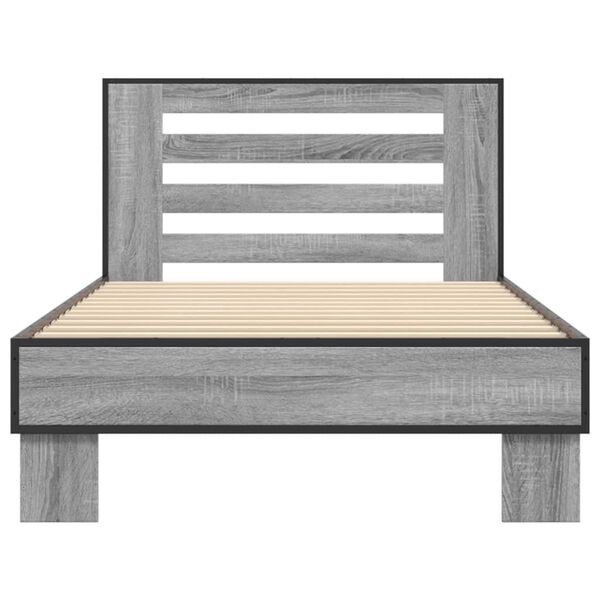 vidaXL Cadre de lit sans matelas sonoma gris 90x200 cm