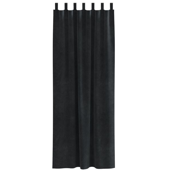 vidaXL Rideaux occultants 2 pcs Noir 140 x 260 cm Velours