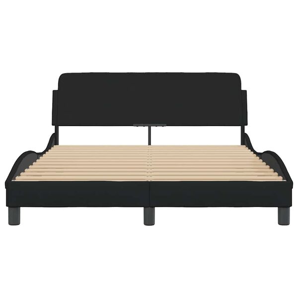 vidaXL Cadre de lit Dover noir 140x200 cm tissu