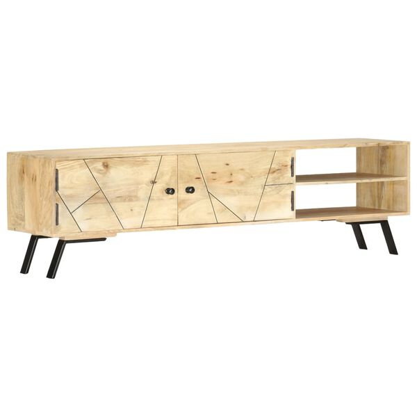 vidaXL Meuble TV 140x30x40 cm bois de manguier massif
