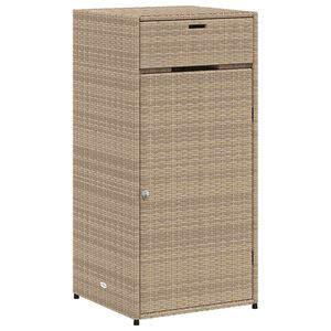 vidaXL Armoire de rangement de jardin beige 55x55x111cm r&eacute;sine tress&eacute;e