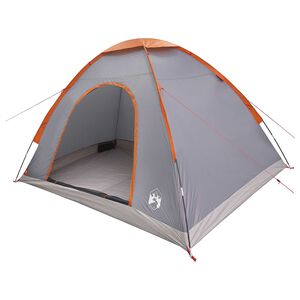 vidaXL Tente de camping 4 personne Gris et orange