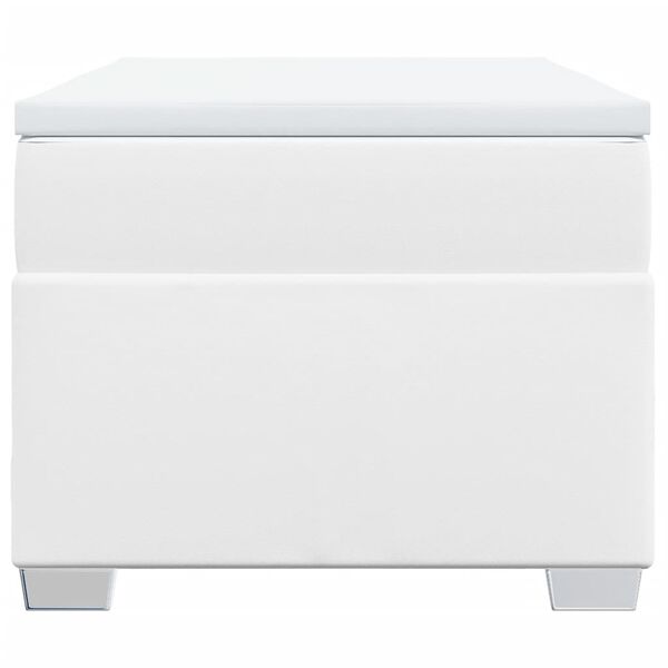 vidaXL Sommier à lattes de lit avec matelas Blanc 80x200 cm Similicuir