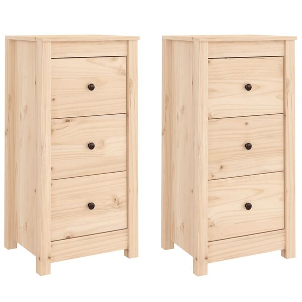 vidaXL Buffets 2 pcs 40x35x80 cm bois massif de pin