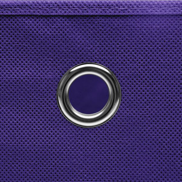vidaXL Bo&icirc;tes de rangement 10 pcs Violet 32x32x32 cm Tissu