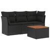 vidaXL Salon de jardin 4 pcs avec coussins noir r&eacute;sine tress&eacute;e
