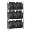 vidaXL Porte-pneus &agrave; 3 niveaux 2 pcs Argent&eacute; 110x40x200 cm Acier