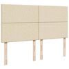 vidaXL Sommier &agrave; lattes de lit avec matelas Cr&egrave;me 180x200 cm Tissu