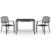 vidaXL Ensemble &agrave; manger de jardin 3 pcs anthracite acier