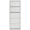 vidaXL Armoire &agrave; chaussures miroir 5 niveaux sonoma gris 63x17x169,5cm