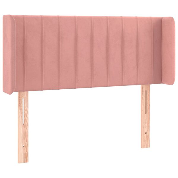 vidaXL T&ecirc;te de lit avec oreilles Rose 93x16x78/88 cm Velours