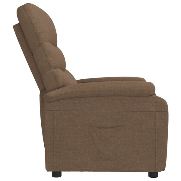 vidaXL Fauteuil inclinable Marron Tissu