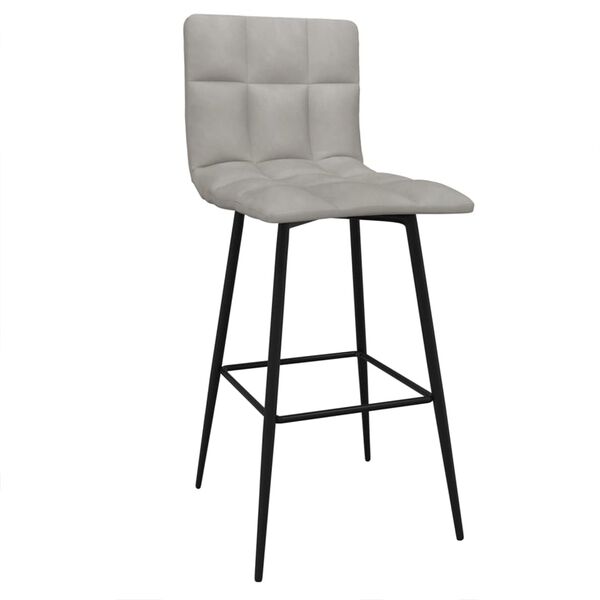 vidaXL Tabouret de bar Gris clair Velours