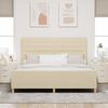 vidaXL Cadre de lit avec t&ecirc;te de lit Cr&egrave;me 180 x 200 cm tissu