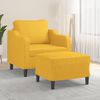 vidaXL Fauteuil avec repose-pied Jaune clair 60 cm Tissu