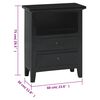 vidaXL Table de chevet noir 60x30x75 cm bois d'acajou massif