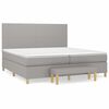 vidaXL Sommier &agrave; lattes de lit avec matelas Gris clair 200x200cm Tissu