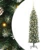 vidaXL Arbre de No&euml;l artificiel slim Vert et blanc 120 cm