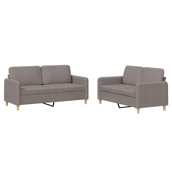 vidaXL Ensemble de canapés 2 pcs avec coussins Taupe Tissu