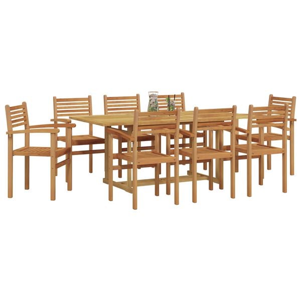 vidaXL Ensemble de salle &agrave; manger pour jardin 9 pcs Marron