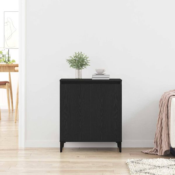 vidaXL Buffet Ch&ecirc;ne noir 60 x 35 x 70 cm Bois d'ing&eacute;nierie