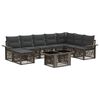 vidaXL Ensemble de canap&eacute; de jardin 9 pc Gris et Gris fonc&eacute; polyrotin