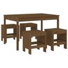 vidaXL Ensemble &agrave; manger de jardin 5pcs marron miel bois pin massif