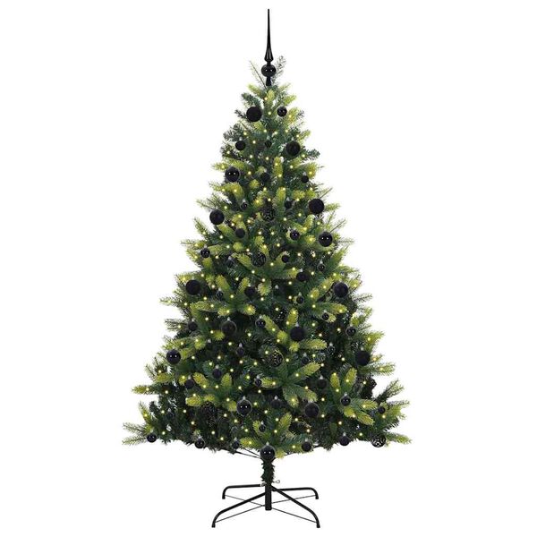 vidaXL Arbre de No&euml;l artificiel en silicone flexible 300 LEDs 210 cm