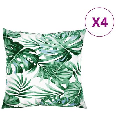 vidaXL Coussins de canapé lot de 4 motif de feuilles 40x40 cm tissu